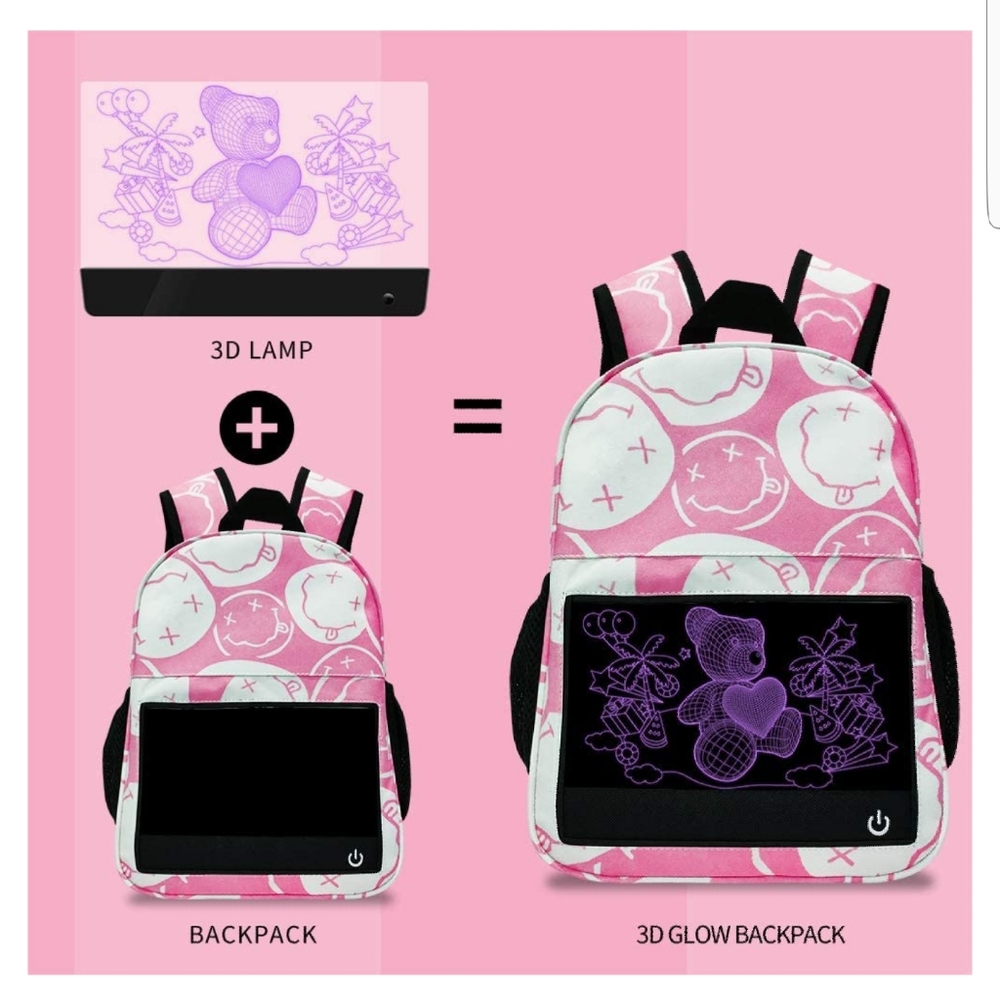 Toddler Teddy Bear 3D Glow Backpack